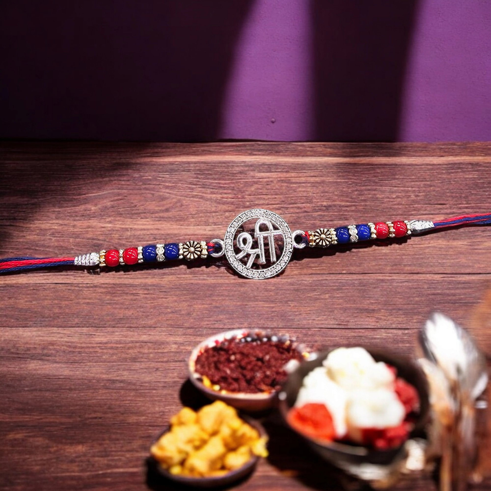 Pure Silver Rakhi with Shri emblem Pure Silver Rakhi with Shri Emblem | 925 Sterling Silver Rakhi in Canada/USA