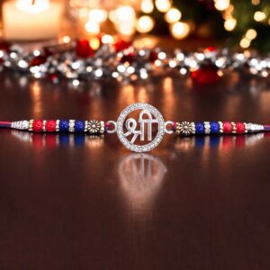 Pure Silver Rakhi with Shri Emblem | 925 Sterling Silver Rakhi in Canada/US