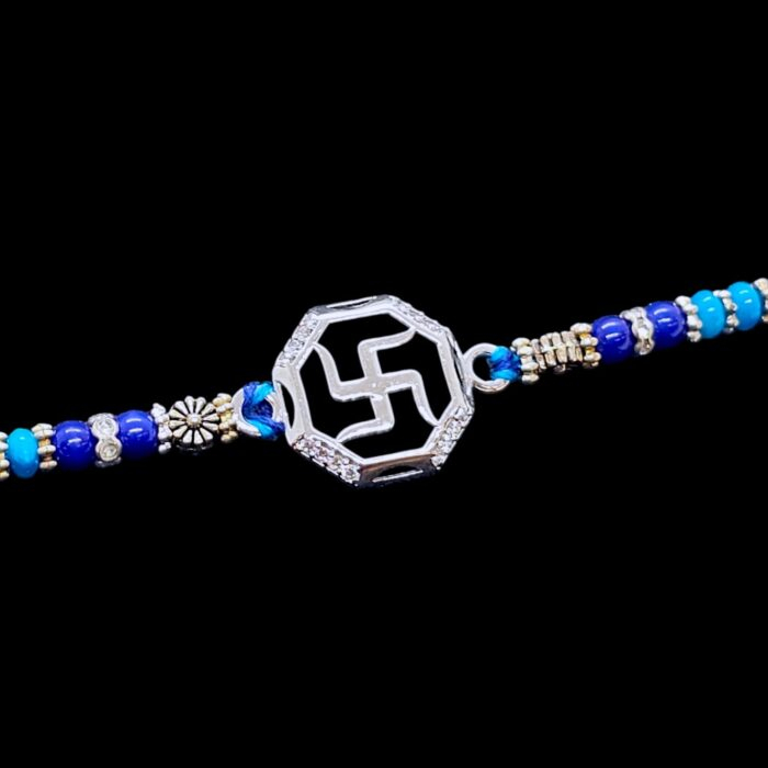 925 Sterling silver Swastik emblem Rakhi