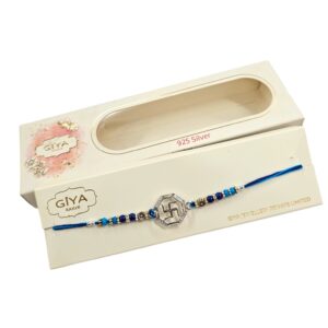 Pure Silver Rakhi - Swastik | 925 sterling silver Rakhi