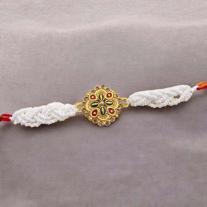 Close up of Premium Pearl Rakhi