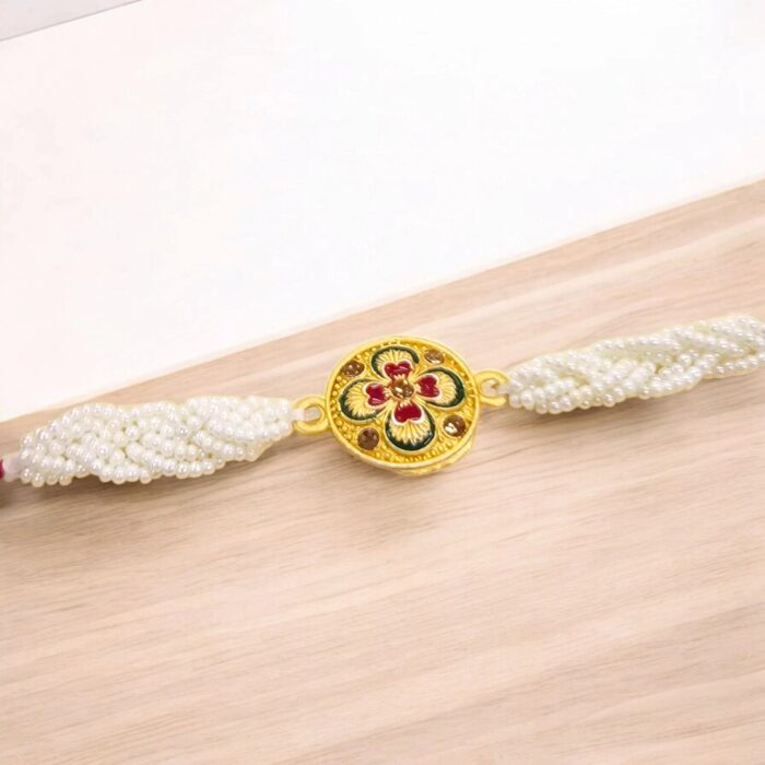 Elegant pearl rakhi for Bhai in Canada