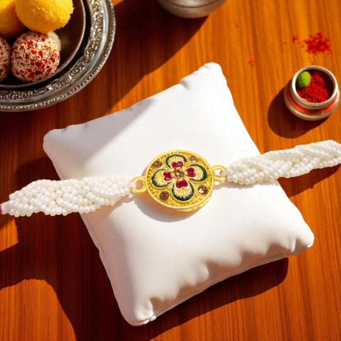 Elegant pearl rakhi for Bhai in Canada | Pearl Rakhi in USA