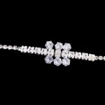 Close up of Stylish AD stone bracelet - Silver finish | Gift for her