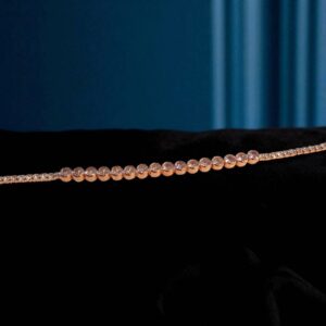 Stylish AD stone slim bracelet - Rose Gold finish | Gift for her