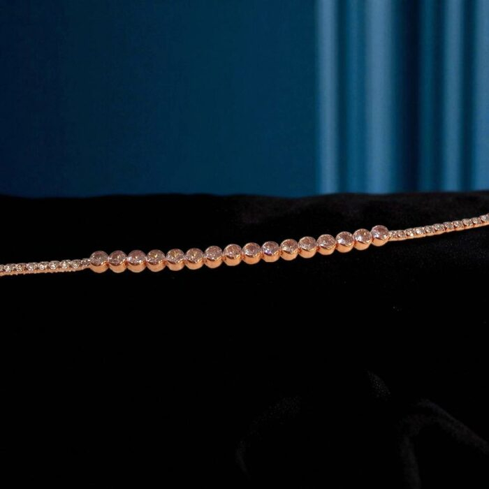 Stylish AD stone slim bracelet - Rose Gold finish | Gift for her