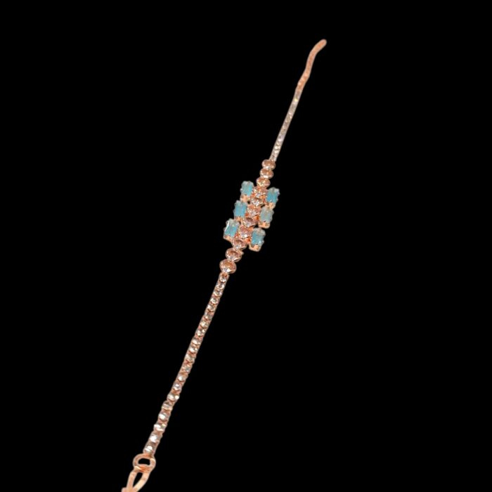 Slim chain style bracelet for her | Pink gold finish