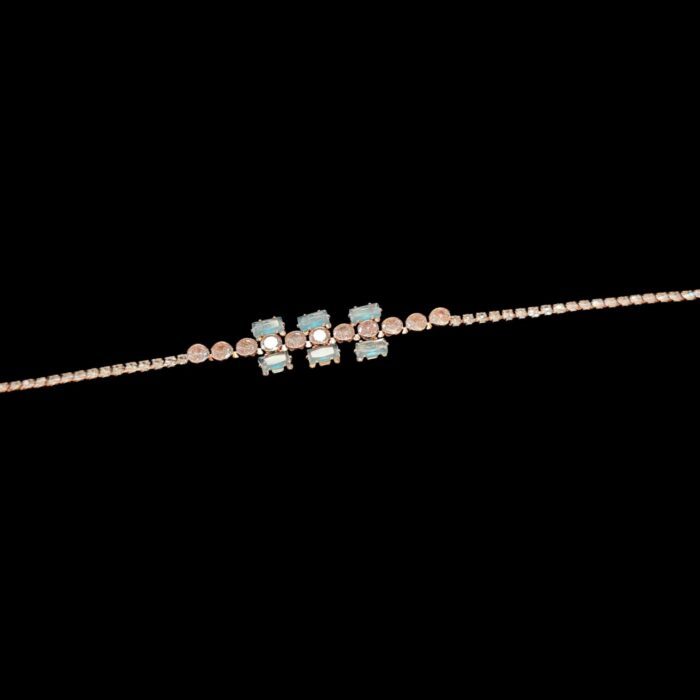 Slim chain style bracelet for her | Pink gold finish
