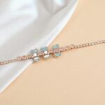 Stylish AD stone slim bracelet - Rose Gold finish | Gift for her