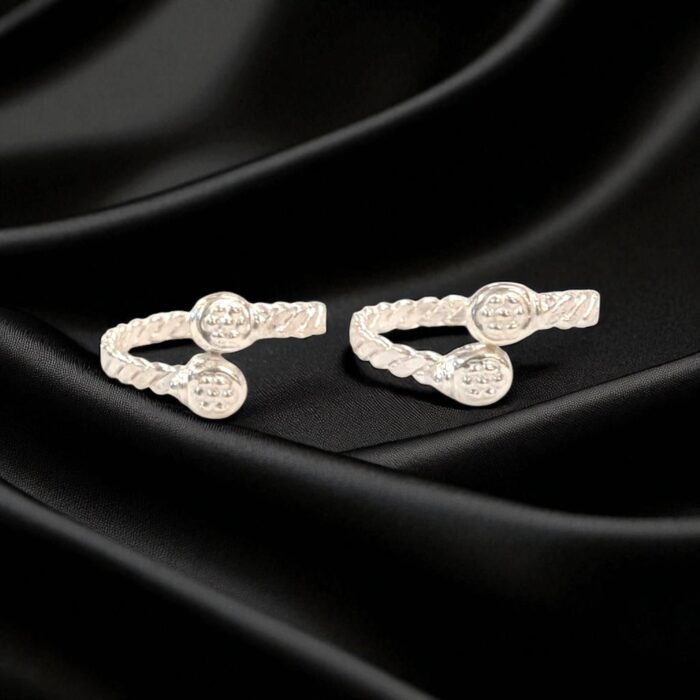 Pair of Pure Silver Toe Rings | Adjustable Toe rings - Image 5