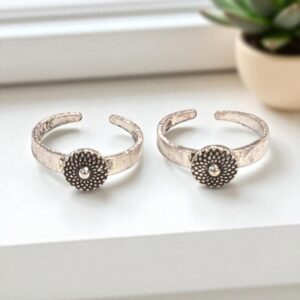 Pair of Pure Silver Toe Rings | Adjustable Toe rings