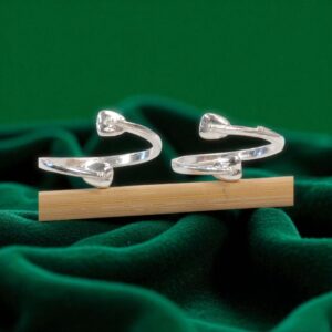 Pair of Sleek Silver Toe Rings | Adjustable Toe rings