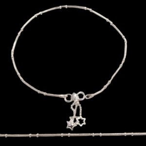 Sleek pure silver ankle bracelet