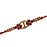 Dazzling Rakhi with gold plated cz stone