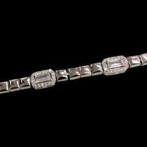 Close up of Sterling Silver Bracelet - Zirconia Chain Bracelet