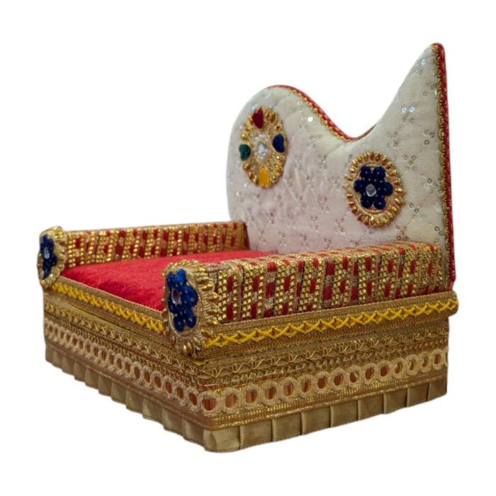 Sofa Singhasan - White - Large with Box | Laddu Gopal Singhasan - Image 3