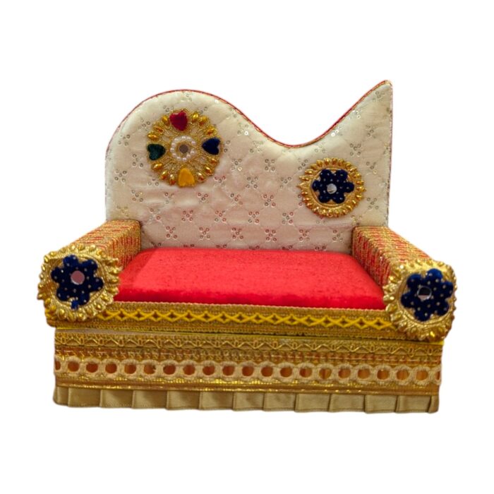 Sofa Singhasan - White - Large with Box | Laddu Gopal Singhasan - Image 4