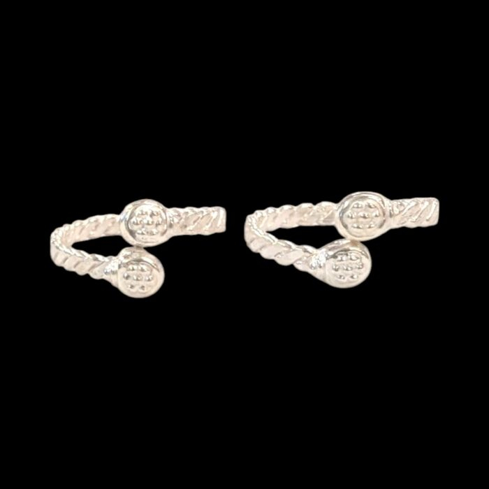 Pair of Pure Silver Toe Rings | Adjustable Toe rings - Image 4