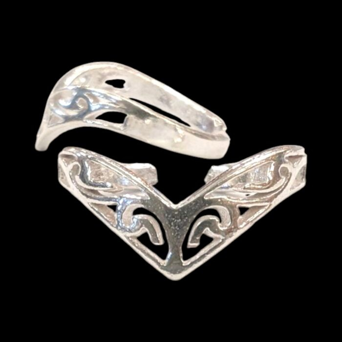 Pair of Pure Silver Toe Rings | Adjustable Toe rings