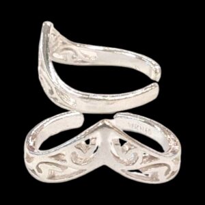Pair of Pure Silver Toe Rings | Adjustable Toe rings