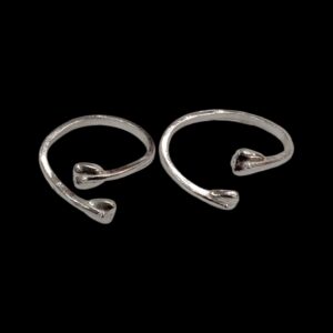 Pair of Sleek Silver Toe Rings