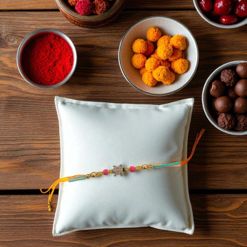 Colorful Turtle Rakhi | Lucky Turtle Rakhi for Quick delivery in USA / Canada