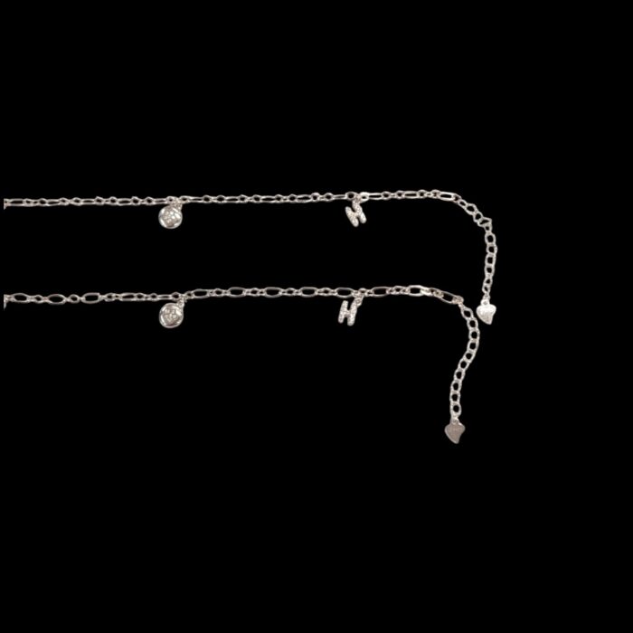 Pair of Pure Silver Anklet - 9 inch | Pure silver ankle bracelet - Image 4