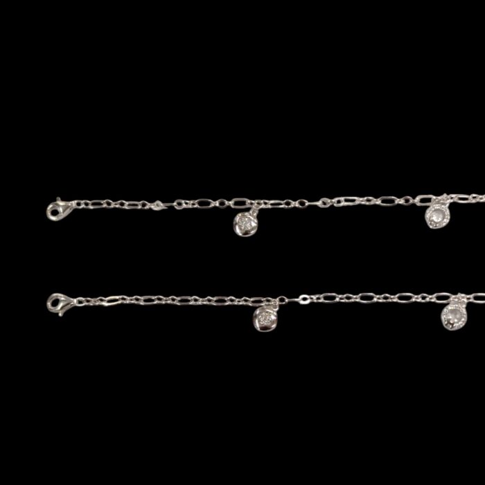 Pair of Pure Silver Anklet - 9 inch | Pure silver ankle bracelet - Image 3