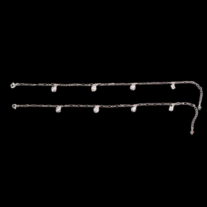 Pair of Pure Silver Anklet - 9 inch | Pure silver ankle bracelet - Image 5