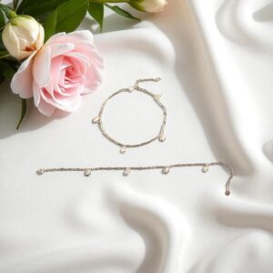 Pair of Pure Silver Anklet - 9 inch | Pure silver ankle bracelet