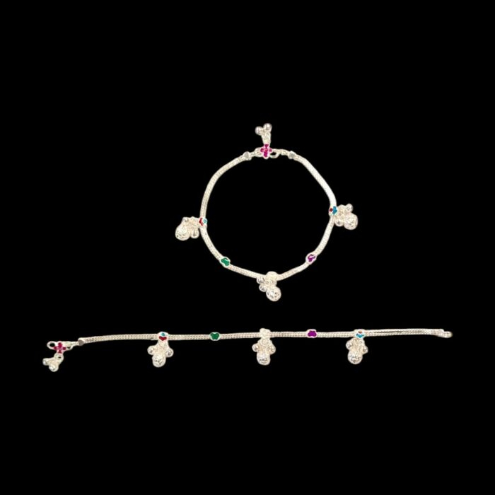 Pair of Pure Silver Anklet - 10 inch | Pure silver ankle bracelet - Image 5