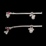 Close up of Pure Silver anklets