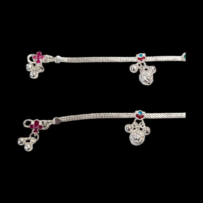 Close up of Pure Silver anklets