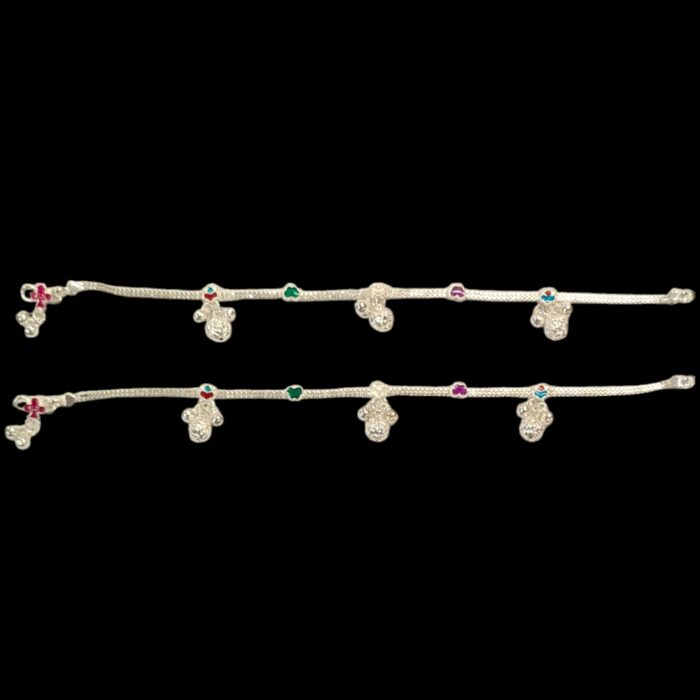 Pair of Pure Silver anklets | Sterling silver ankle bracelets for her