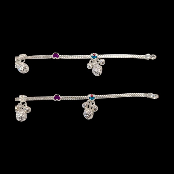 Close up of Pure Silver anklets