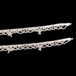 Close up of silver anklets for adults