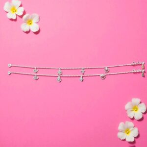 Pair of 925 Sterling Silver Anklets | Silver Anklets for Adults | Chandi ki payal