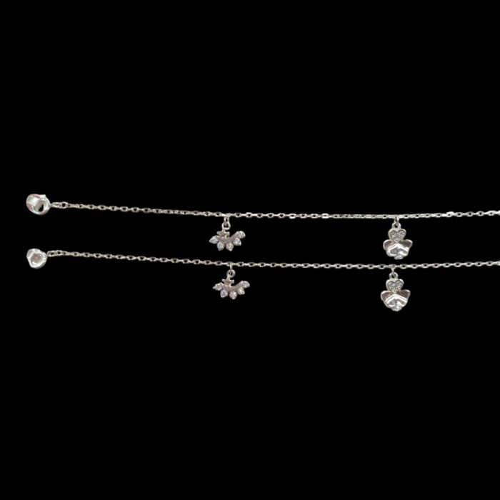 close up of pure silver anklets