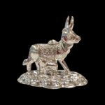 Pure Silver Kamdhenu Cow and Calf- 4 cm | 925 Sterling Silver - Image 3