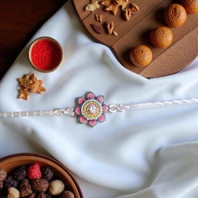 Perfect style for silver plated Rakhi in Canada | Send Rakhi to Canada | Send Rakhi to US