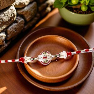 Stylish silver plated Rakhi in Canada /US |