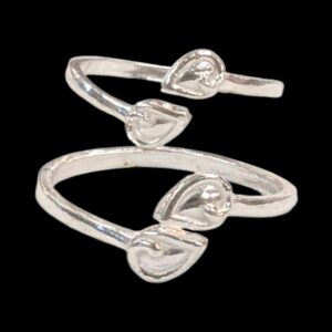 Pair of Pure Silver Toe Rings | Adjustable Toe rings