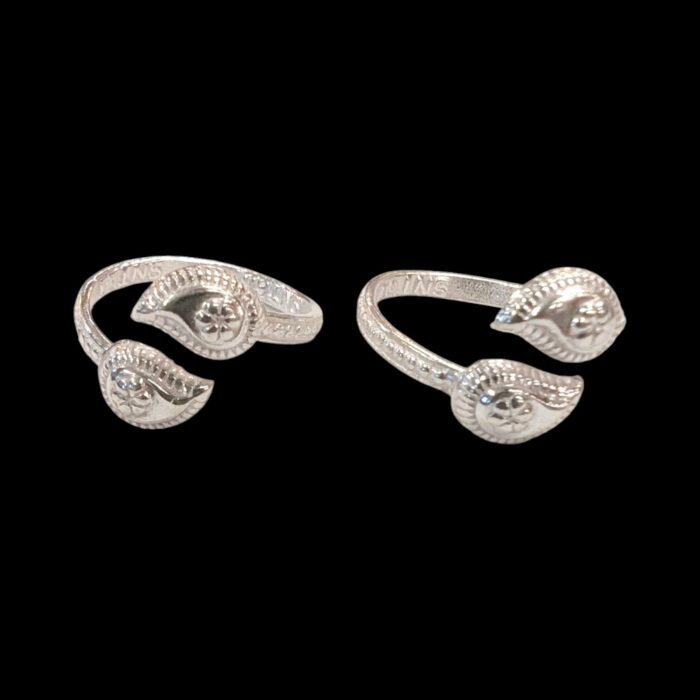 Pair of Pure Silver Toe Rings | Adjustable Toe rings