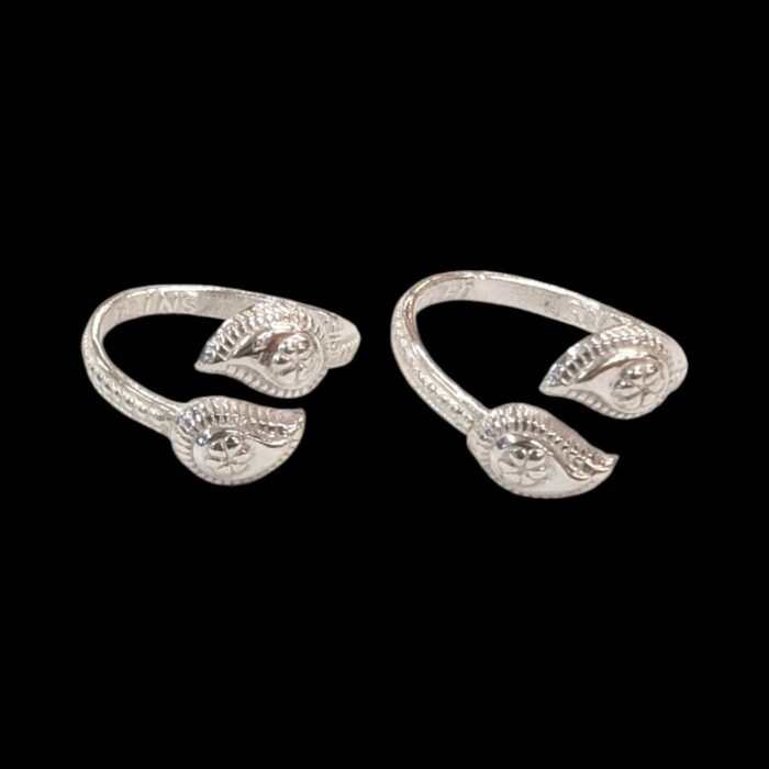 Pair of Pure Silver Toe Rings | Adjustable Toe rings