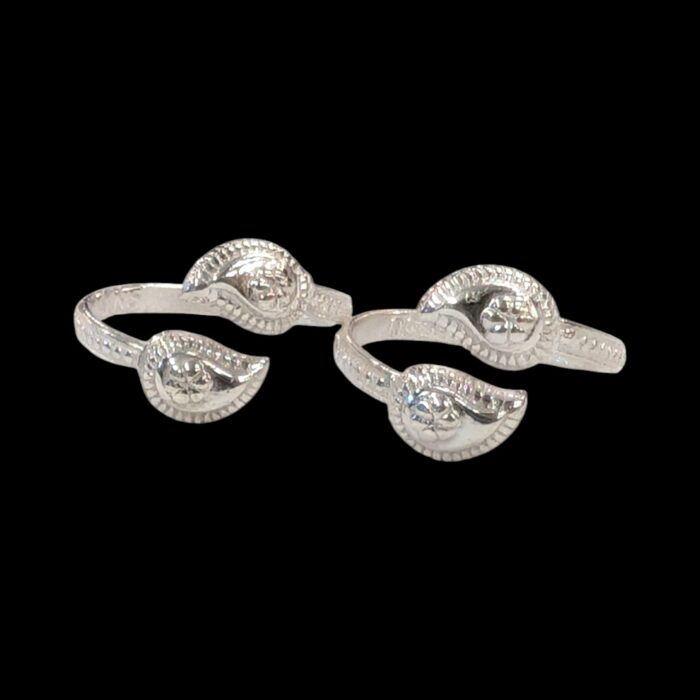 Pair of Pure Silver Toe Rings | Adjustable Toe rings