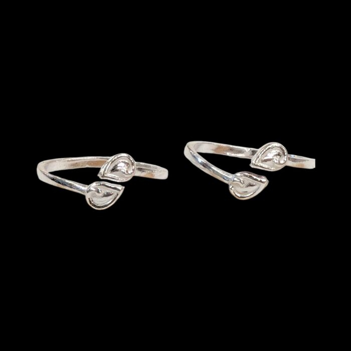 Pair of Pure Silver Toe Rings | Adjustable Toe rings