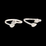Pair of Pure Silver Toe Rings | Adjustable Toe rings
