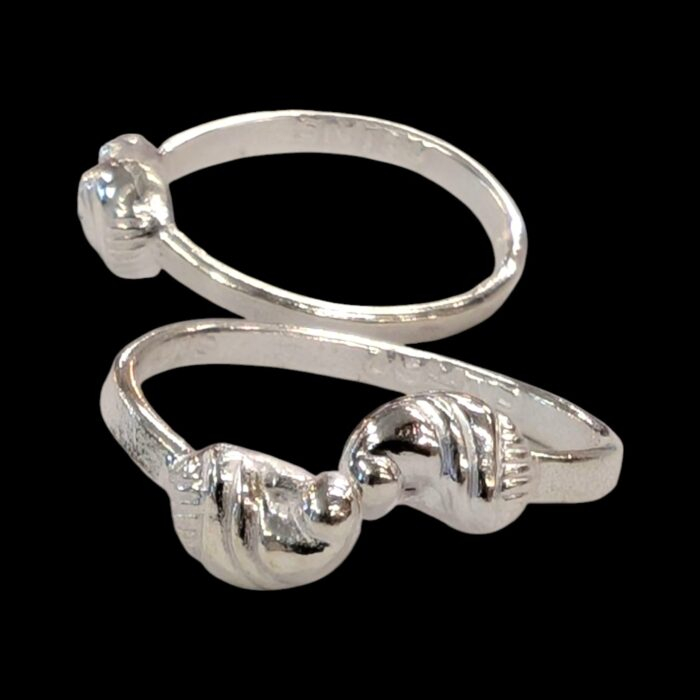 Pair of Pure Silver Toe Rings | Adjustable Toe rings