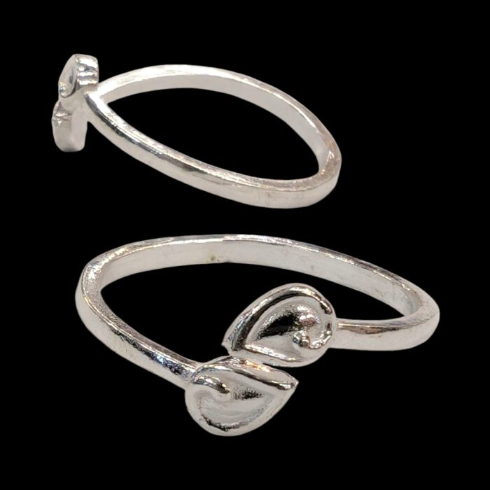 Pair of Pure Silver Toe Rings | Adjustable Toe rings