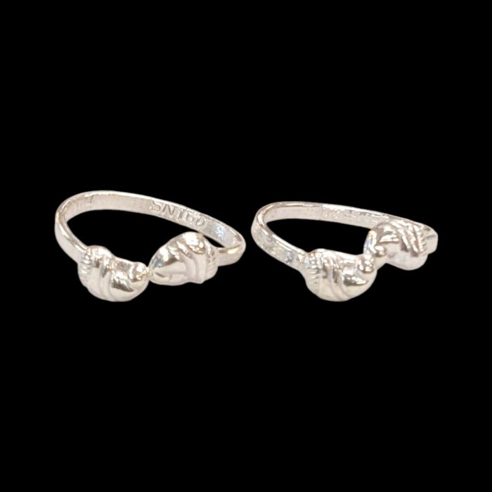 Pair of Pure Silver Toe Rings | Adjustable Toe rings
